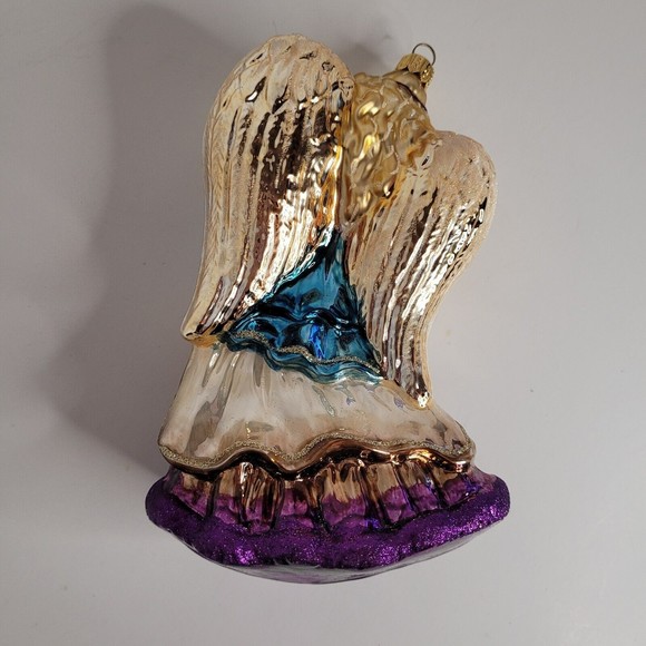 DILLARDS TRIMSETTER ANGEL w/ Harp Glass Ornament HANDCRAFTED in POLAND Christmas - Picture 3 of 7